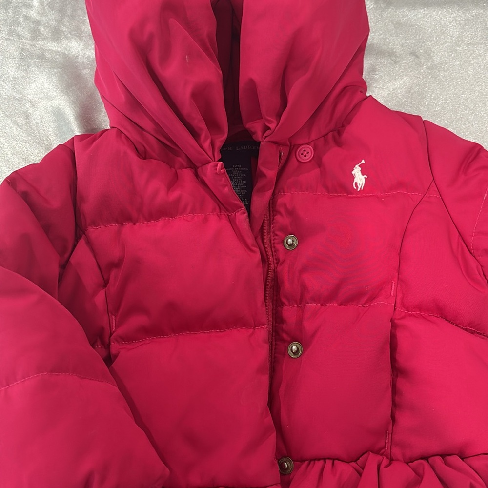 Ralph Lauren Fuchsia Hooded Puffer Coat